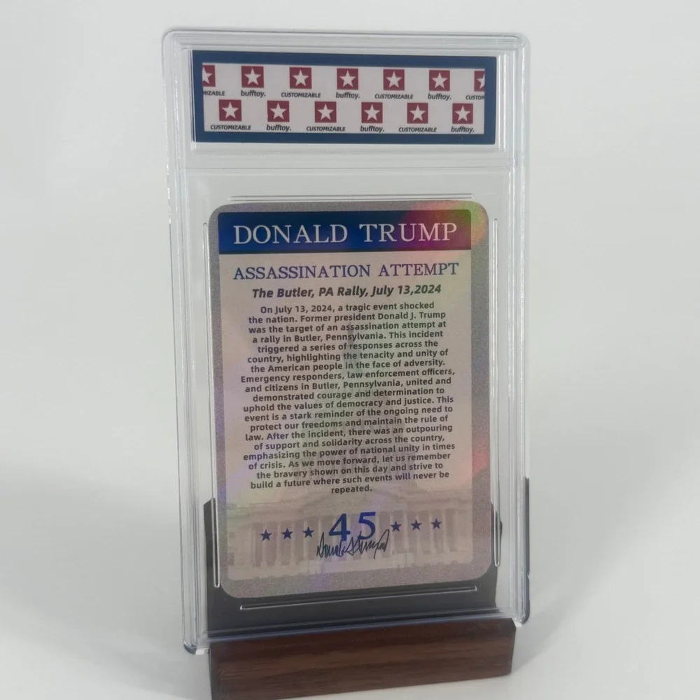 Donald Trump July 13 2024 Special Edition Custom Trading Card Graded Gem 10 Slab